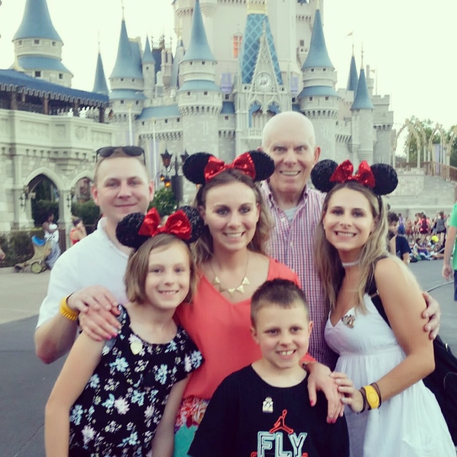 Dad and grandkids, Disney castle